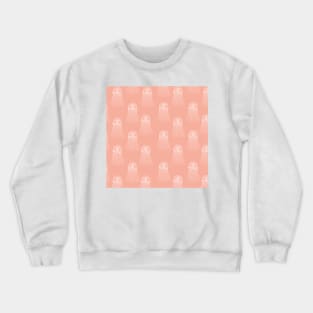 jellyfish aloha print pattern hawaii light pastel pink salmon and white Crewneck Sweatshirt